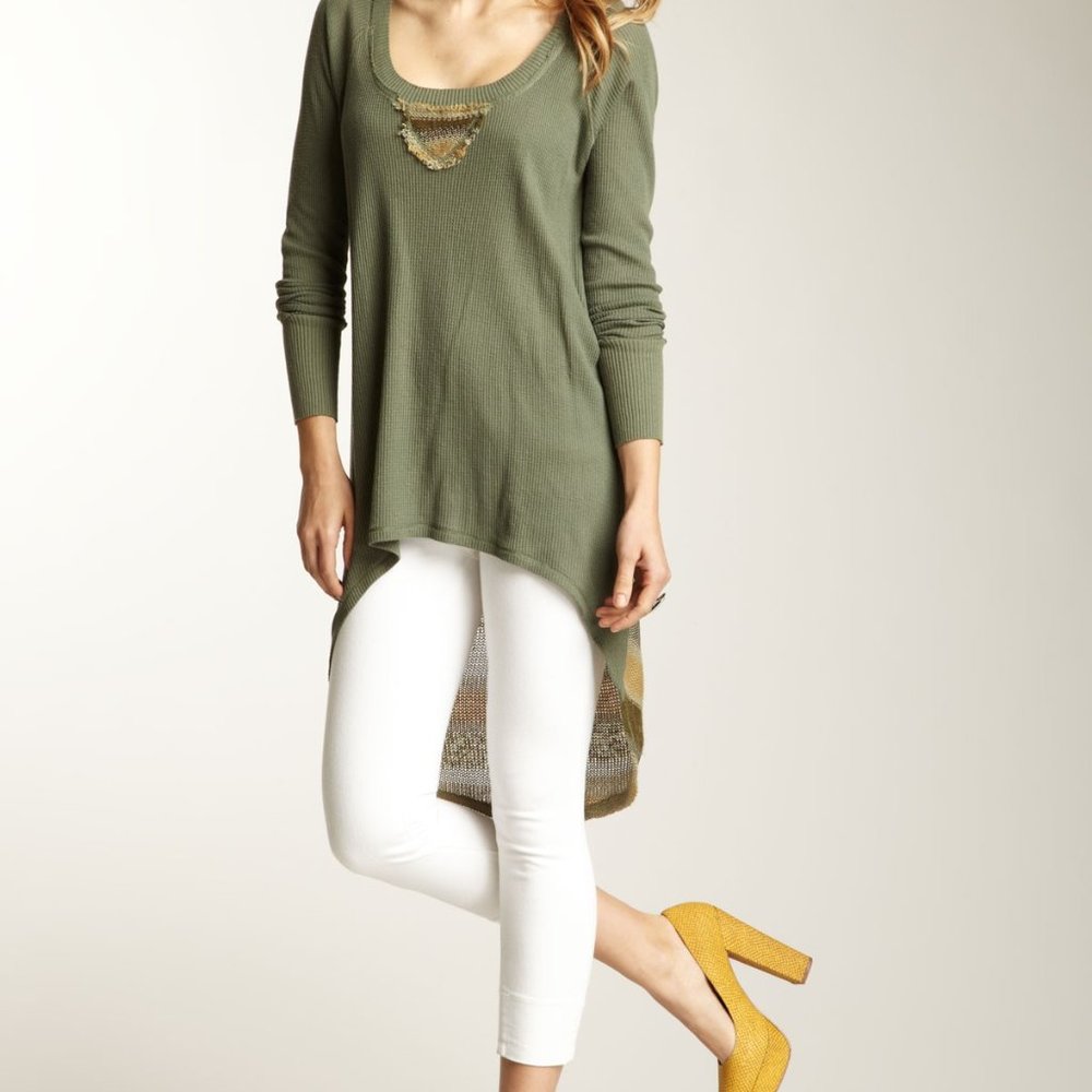 Free People Tunic Sweater XS NWT Hi-Low Edgy Top